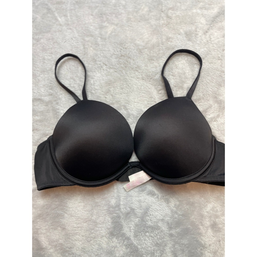 Victorias Secret PINK Womens Push Up Bra Sz 36B Black Underwire Padded Multiway